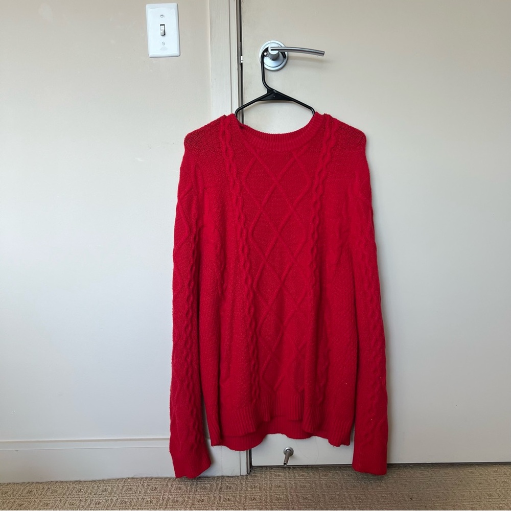 Old Navy Men's Red Crewneck Sweater